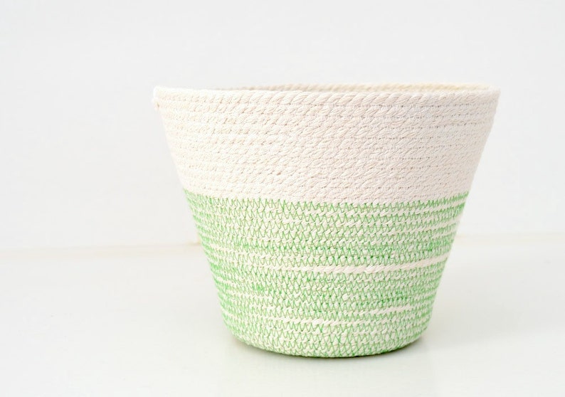 Greenery green, Beach house decor, Indoor planter Beach style decor, Decor accessories Minimal beach house, Kitchen basket Fruit cotton bowl image 1