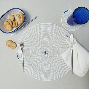 Cotton Rope Placemats and Coasters: Coastal Table Decor