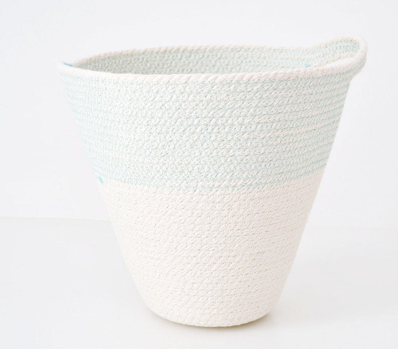 Hanging basket, Rope basket, Planter basket, New home gift, Bathroom storage, Beach house decor, Cotton baskets, Mediterranean style, Cotton image 2