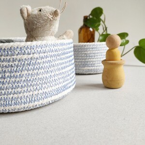 Nesting set of cotton rope baskets short for a Mediterranean decor. A set of nesting baskets for fruits, bread or as a centrepiece bowl. image 6