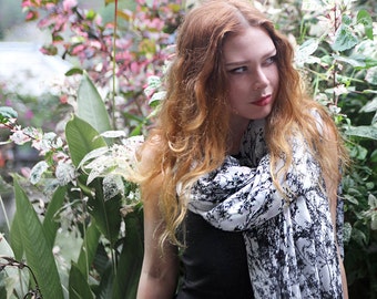 Floral Scarf Women, Festival Wrap Shawl, Christmas Gift, Bridesmaid Gift, Bandana Scarf, Cape Shawl, Printed Pashmina, Silk Scarf, Shovava