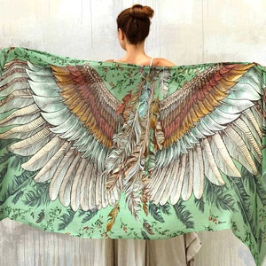 Wing Shawl, Bird Wings Scarf, Festival Clothing Women, Feathers Wrap Shawl, Mothers Day Gifts, Chic Parisian Scarves, LARPing Accessories