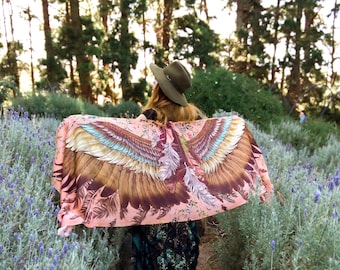 Wings Scarf, Spring Clothing, Rave Pashmina With Wings, Festival Clothing, Chic Parisian Scarves, Feather Wings Wrap Shawl, Fairy Wing Cloak