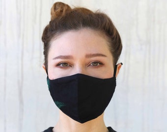 Reusable Face Mask, Cotton Face Covering With Nose Wire, Washable Face Mask, Black Designer Mask, Adult Face Mask, Adjustable Face Mask