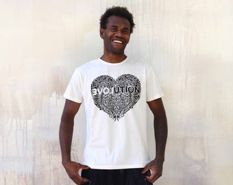 Mens T-Shirt, Mens Clothing, Fathers Day Gift, White Tee, Burning Man Clothing, Party T-shirt, White Summer Tee For Dad, Festival Clothing