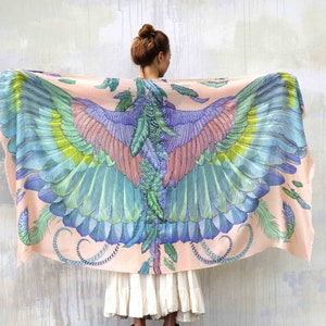 Dulce ~ Wings Scarf, Festival Pashmina, Mothers Day Gift, Feather Cape, Accessories For Mom, Fairy Wings Wrap Shawl, Spring Clothing, Rave