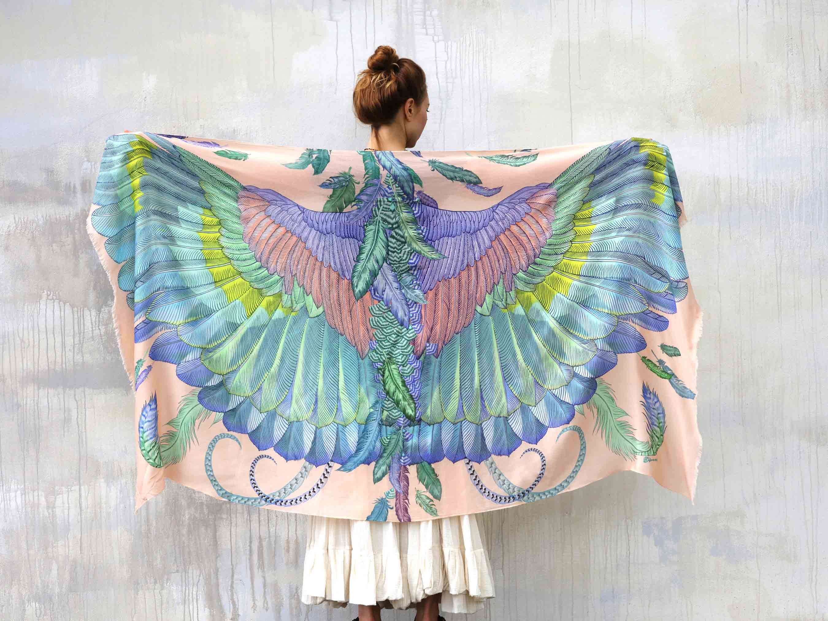Dulce ~ Fairy Wings Scarf,  Rave Pashmina, Fall Fashion, Festival Clothing, Burning Man Clothes, Feather Cape, Halloween Costume Accessory