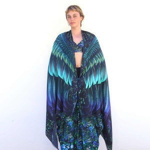 Sini Wing Shawl, Accessories For Mom, Rave Pashmina, Mothers Day Gift, Feather Wrap Shawl, Festival Clothing, Spring Scarf, Womens Sarong image 6