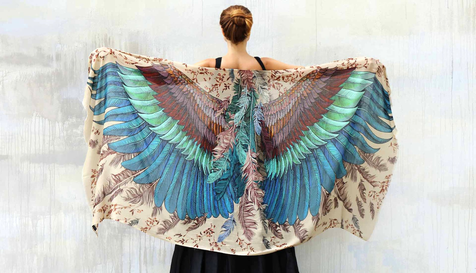 Wings Scarf Feather Print Shawl Wing Shawl the Witcher Etsy Australia