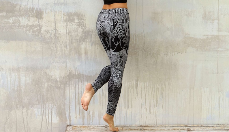 Yoga Leggings, Fitness Leggings, Sports Wear, Womens Clothing, Women Active Wear, Workout Leggings, Mandala Gym Pants, Athletic Wear image 5