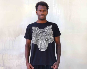 Mens Wolf T-Shirt, Mens Black Tee, Mens Fashion Clothing, Dark Academia, Summer Tee, Men Graphic Tee, Festival Clothing, Animal T-shirt