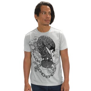 Dad Tshirt, Mens Art Tshirt, Fathers Day Gift, Festival Clothing, Swan Tee, Burning Man Clothing, Grandpa Gift, Animal Tee, Gifts For Dad