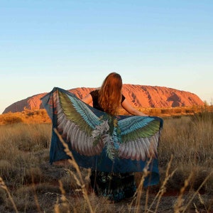 Jasper Bird Wings Scarf, Feather Scarf, Accessories For Mom, Oversized Shawl, Mothers Day Gift, Wings Wrap, Festival Pashmina, Silk Sarong image 7