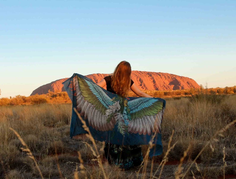 Jasper Bird Wings Scarf, Feather Scarf, Accessories For Mom, Oversized Shawl, Mothers Day Gift, Wings Wrap, Festival Pashmina, Silk Sarong image 7