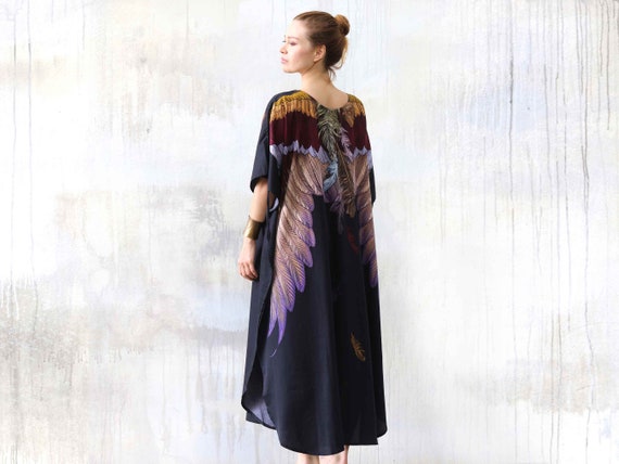 Robe de fee robe kimono de deesse costume d Halloween pour adulte caftan de sorciere pour femme tenues de festival robe ailes d oiseau milieu universitaire sombre Etsy France