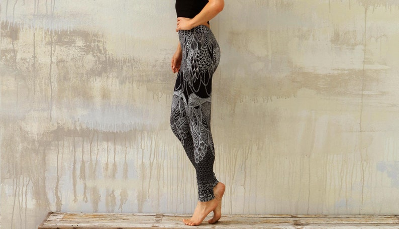 Yoga Leggings, Fitness Leggings, Sports Wear, Womens Clothing, Women Active Wear, Workout Leggings, Mandala Gym Pants, Athletic Wear image 2