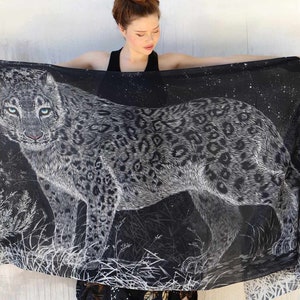 Leopard ~ Animal Print Shawl, Festival Clothing, Whimsigoth Wrap Shawl, Bridesmaid Gift, Black White Tiger Shawl, Accessory Gift For Wife
