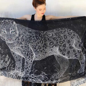 Leopard ~ Animal Print Shawl, Leopard Shawl, Gothic Clothing, Whimsigoth Wrap Shawl, Black White Tiger Shawl, Festival Clothing, Shovava