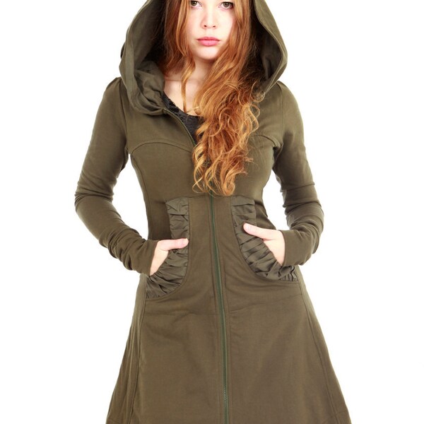 Women Cardigan, Olive Green Jacket SMALL ONLY, last one left