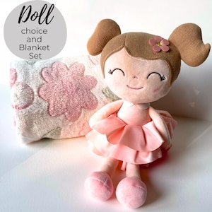 Plush Doll Set Bedtime Companion Stuffed Toy Gift Box Naptime Cuddle Sleep Bundle Bedroom Comfort Idea Birthday Present Child Keepsake
