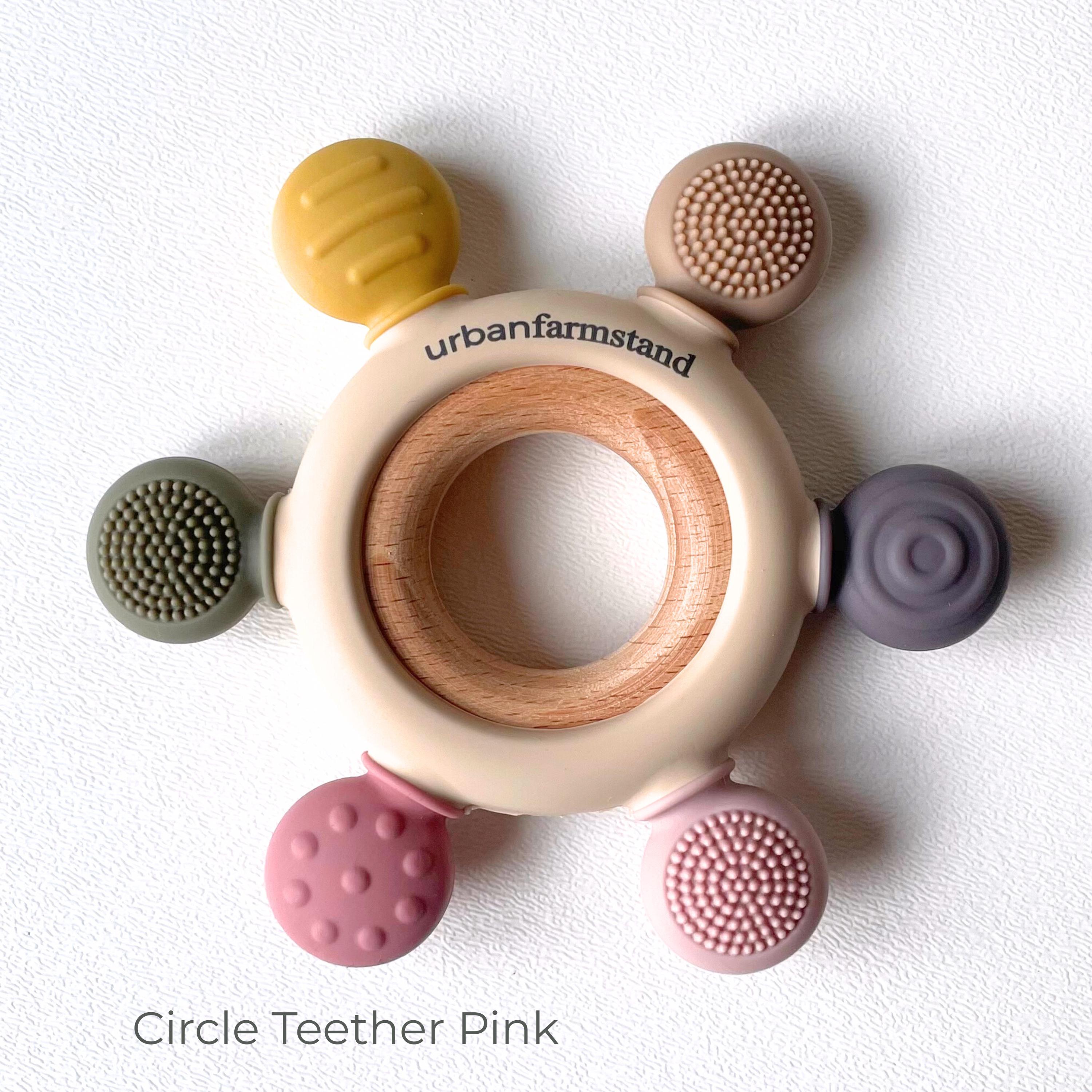 Wooden Baby Teether Silicone Teething Toy Natural Relief Baby Shower Gift Detachable Teether Sensory Toy Organic Safe Montessori Development