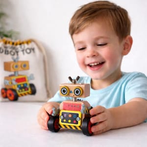 Wooden Robot Toy Building Set Montessori Education Engineering Activity Learning Tool Mechanical Construction Kit Assembly Project Hardwood image 6