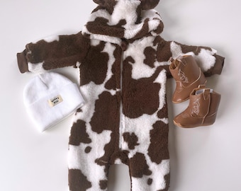 Hooded Farm Outfit Gift Warm Boots Baby Set Western Wear Farm Theme Infant Photo Prop Cute Baby Winter Clothing Brown Boots Cozy Outfit