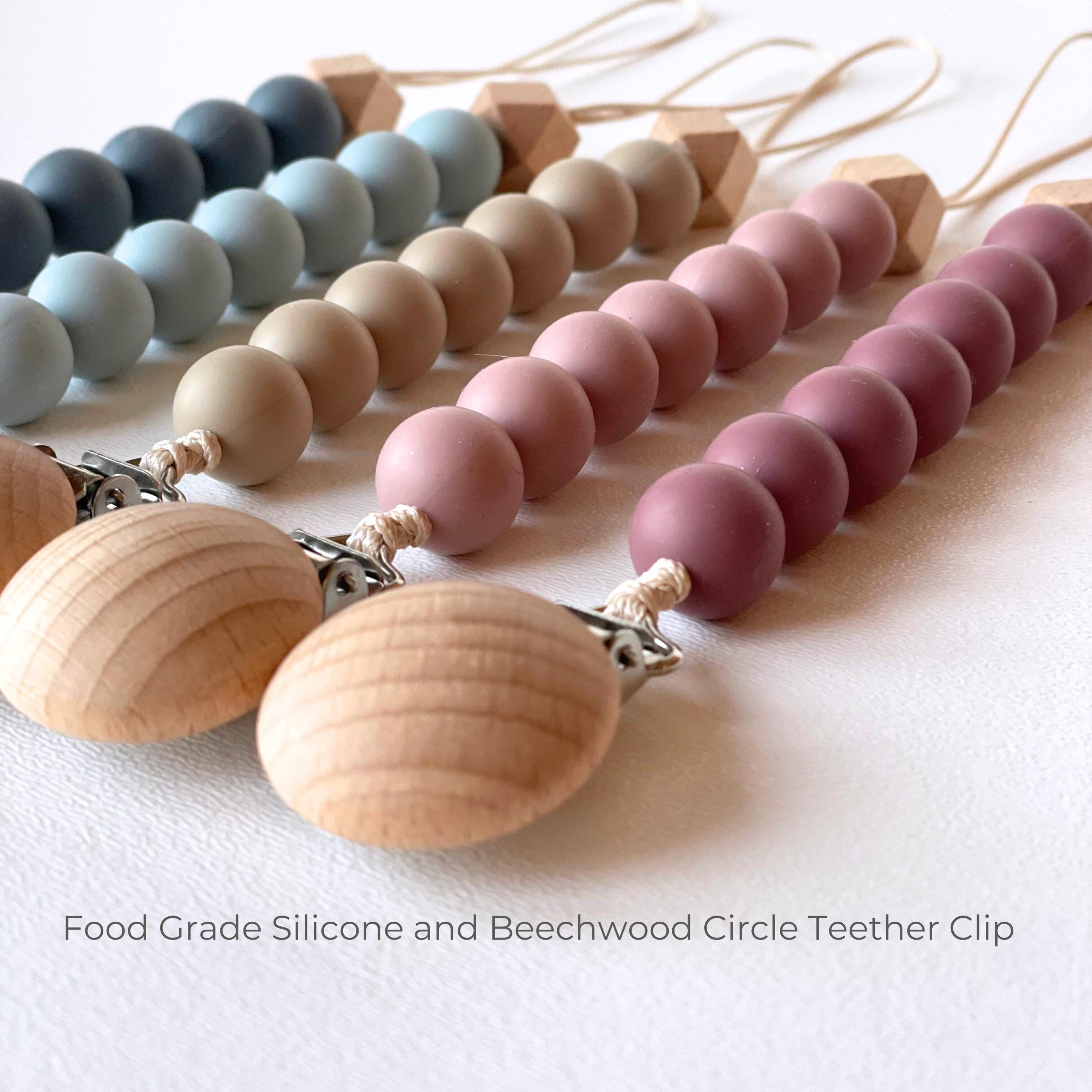 Wooden Baby Teether Silicone Teething Toy Natural Relief Baby Shower Gift Detachable Teether Sensory Toy Organic Safe Montessori Development