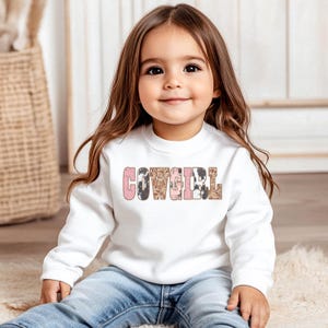 Cowgirl Appliqué Sweatshirt Western Style Country Clothing Rodeo Theme Ranch Outfit Toddler Girl Western Wear Crewneck Pullover Youth Size