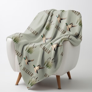 Duck Themed Nursery Blanket Gender Neutral Baby Gift Wildlife Baby Shower Present Outdoor Decor Personalized Nature Hunting Room Newborn
