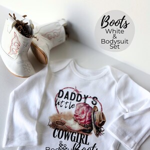Western Infant Bodysuit Baby Girl Ranch Wear Cowboy Hat Baby Gift Cowgirl Gift Western Baby Wear Cowgirl Outfit Pink Boots Rodeo Wear Texas Bild 8