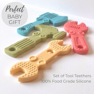 Construction Themed Chew Safe Teething Infant Toy Tactile Development Sensory Play Item Oral Soother Modern Design Nursery Decor Baby Shower