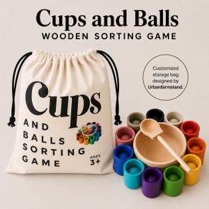 Wooden Montessori Toy Toddler Learning Activity Preschool Educational Game Sorting Cylinder Sorter Waldorf Gift Sensory Play Set Homeschool