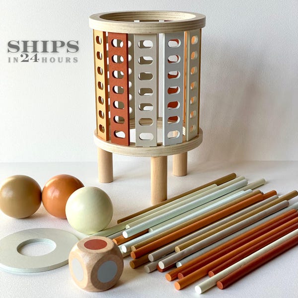 Wooden Educational Game Motor Skill Development Family Game Kid Learning Toy Montessori Gift Eco Friendly Wood Preschool Activity Age 3