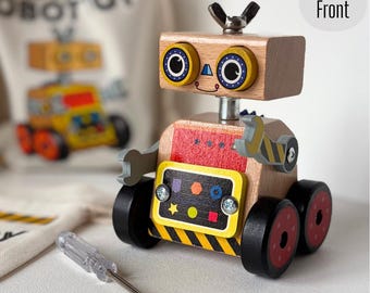 Wooden Robot Toy Building Set Montessori Education Engineering Activity Learning Tool Mechanical Construction Kit Assembly Project Hardwood