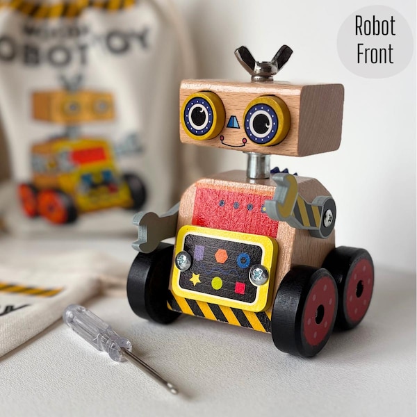 Wooden Robot Toy Building Set Montessori Education Engineering Activity Learning Tool Mechanical Construction Kit Assembly Project Hardwood