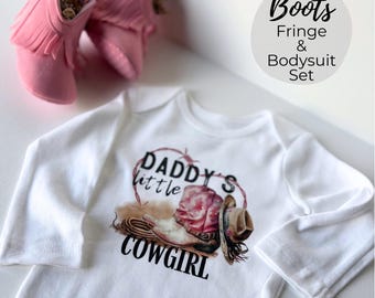 Western Infant Bodysuit Baby Girl Ranch Wear Cowboy Hat Baby Gift Cowgirl Gift Western Baby Wear Cowgirl Outfit Pink Boots Rodeo Wear Texas