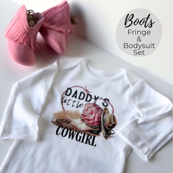 Western Infant Bodysuit Baby Girl Ranch Wear Cowboy Hat Baby Gift Cowgirl Gift Western Baby Wear Cowgirl Outfit Pink Boots Rodeo Wear Texas