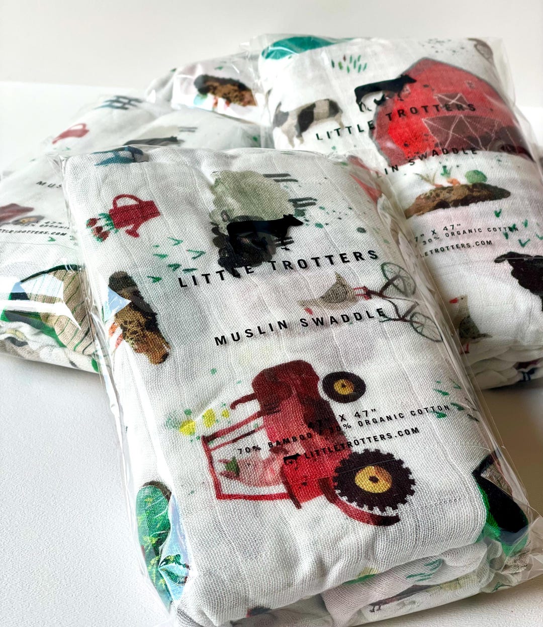 Tanner Farm Animals Swaddle Bamboo Baby Blanket