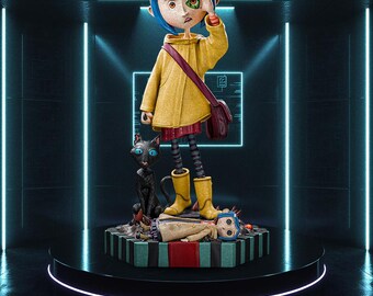 Curious Blue Haired Girl STL Statue for 3D Printing