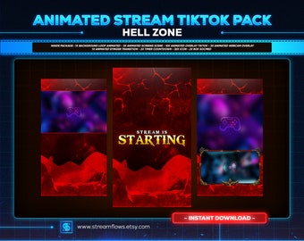 Hell Zone Animated TikTok Stream Overlay Package (Digital Download)