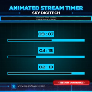 Animated Stream Timer: Cyberpunk Countdown Graphic (Digital Download)