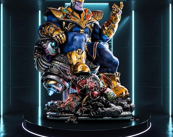 Thanos Fanart STL Statue + Bust | 1/6 Scale | 3D STL Print File Model Download