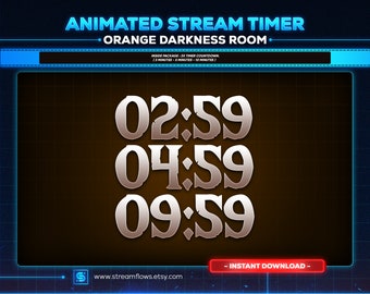 Orange Darkness Stream Timer: Cyberpunk Countdown (Webm)
