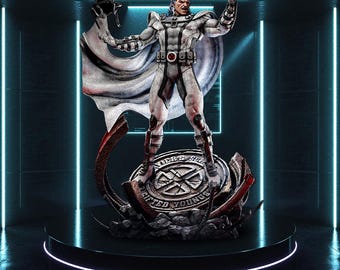 Estatua STL de Magneto con traje blanco (escala 1/6) / Archivo de impresión STL 3D (descarga)