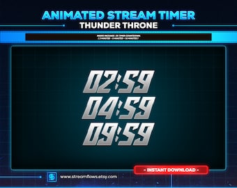 Thunder Throne Animated Stream Timer Countdown: Cyberpunk Webm Pack