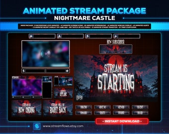 アニメーションゴシックホラーストリームオーバーレイパック：ナイトメアキャッスル（デジタルダウンロード）