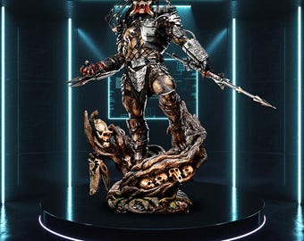 Predator STL Statue + Bust | 1/6 Scale Fanart 3D Print Diorama Model | Multi Masked (No Support)