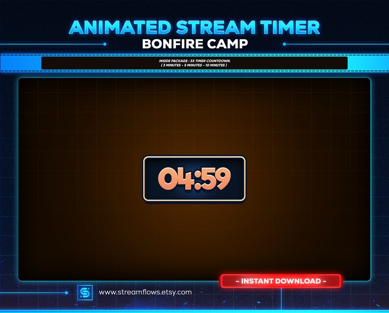Timer Border Bonfire Camp Animated Stream Timer Countdown: Cyberpunk Webm Pack - Etsy