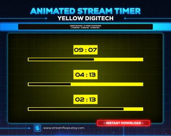 Yellow Digitech Animated Stream Timer: Cyberpunk Countdown (Digital Download)